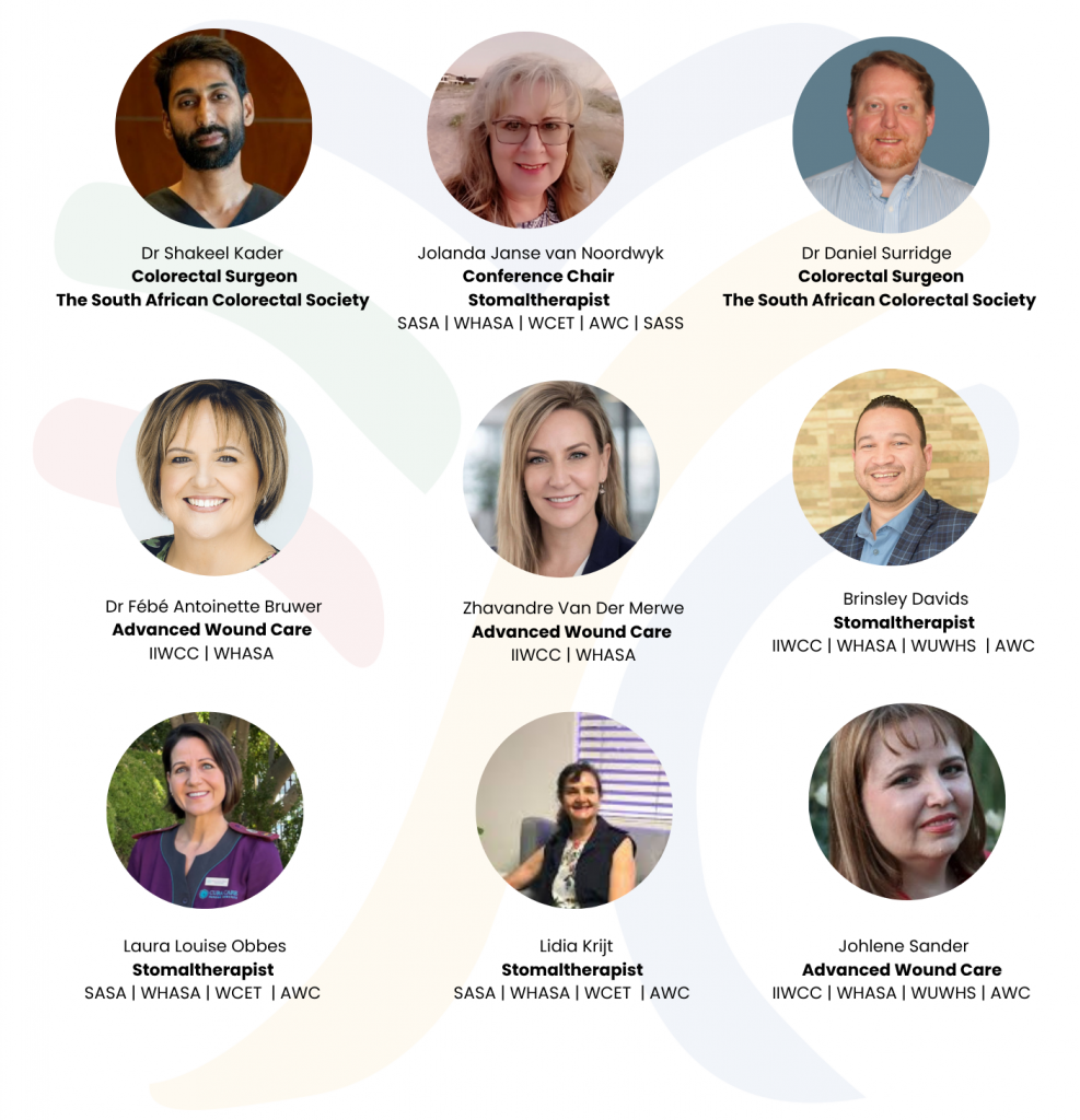 Scientific Committee for the SASS 2026 Conference, featuring colorectal surgeons, stomatherapists, and wound care specialists advancing ostomy care in South Africa